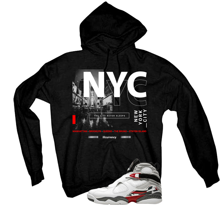 Air Jordan 8 Bugs Bunny Matching T-Shirt, Sweatshirts & Hoodies Black T-Shirt (City Never Sleeps)| illcurrency