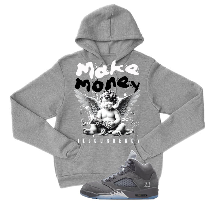 Air Jordan 5 Wolf Grey Matching T-Shirt, Sweatshirts & Hoodies Grey T-Shirt (Make Money)| illcurrency