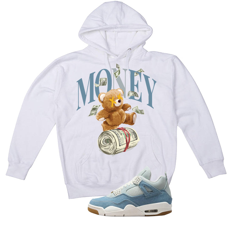 Air Jordan 4 Denim Worn Blue White T-Shirt (Money Bear Team)| illcurrency