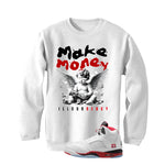 Air Jordan 5 Fire Red Black Tongue White T-Shirt (Make Money)| illcurrency