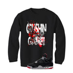 Air Jordan 4 Bred Matching T-Shirt Black T-Shirt (Crushin the Game)| illcurrency