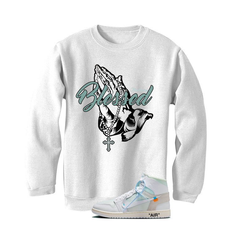 Off-White x Air Jordan 1 High OG Alaska Matching T-Shirt, Sweatshirts & Hoodies White T-Shirt (Blessed)| illcurrency
