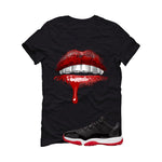 Air Jordan 11 Low Bred Black T-Shirt (Lips)| illcurrency