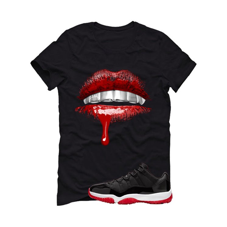 Air Jordan 11 Low Bred Black T-Shirt (Lips)| illcurrency