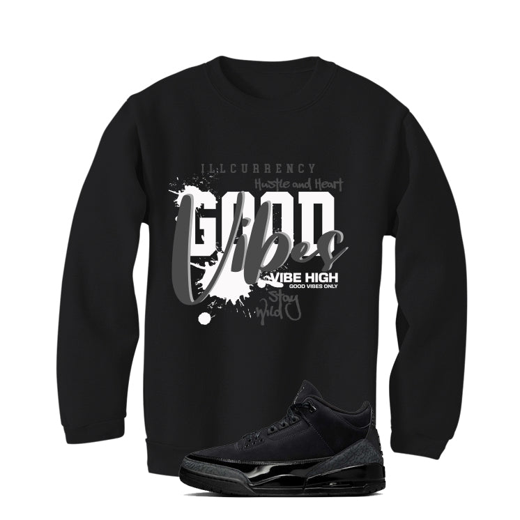 Air Jordan 3 Black Cat Black T-Shirt (Vibes)| illcurrency