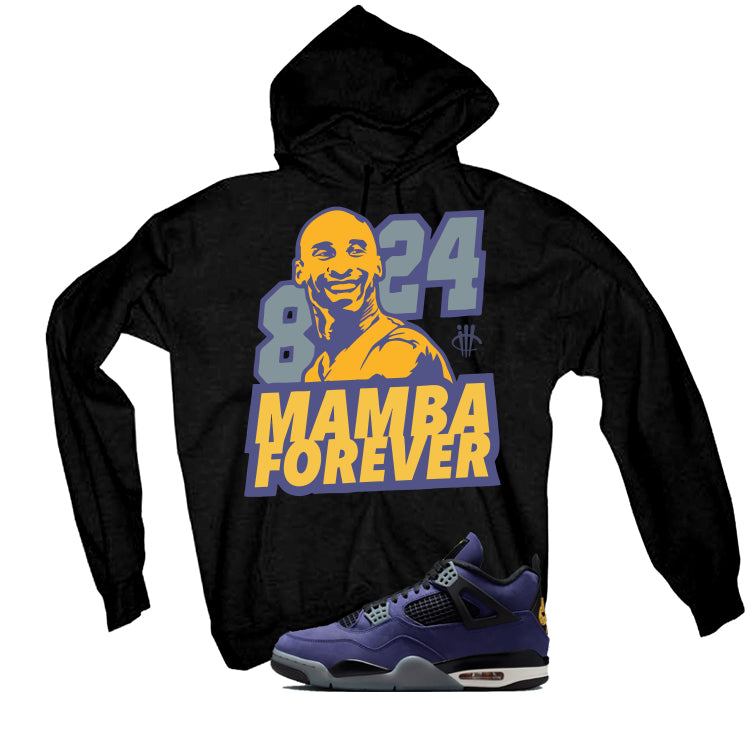 Air Jordan 4 OG Lakers Matching T-Shirt, Sweatshirts & Hoodies Black T-Shirt (Mamba Forever)| illcurrency