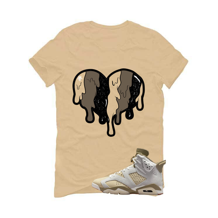 Air Jordan 6 Sail/Neutral Olive Matching T-Shirt, Sweatshirts & Hoodies Tan T-Shirt (Heart)| illcurrency