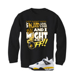 Air Jordan 4 Tour Yellow Matching T-Shirt Black T-Shirt (Set off)| illcurrency