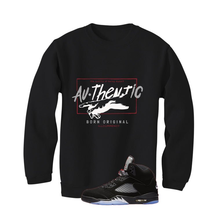 Air Jordan 5 Black Metallic Reimagined Black T-Shirt (Authentic)| illcurrency