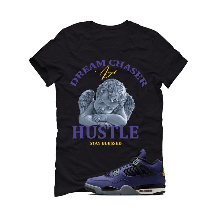 Air Jordan 4 OG Lakers Matching T-Shirt, Sweatshirts & Hoodies Black T-Shirt (Dream Chaser Angel)| illcurrency