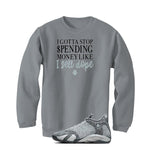 Air Jordan 14 “Flint Grey” | illcurrency Grey T-Shirt (STOP SPENDING MONEY)