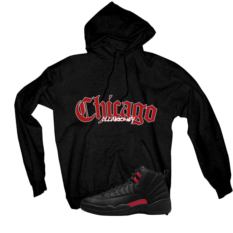 Air Jordan 12 Bloodline Matching T-Shirt, Sweatshirts, & Hoodies Black T-Shirt (Chicago)| illcurrency