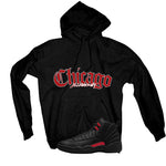 Air Jordan 12 Bloodline Matching T-Shirt, Sweatshirts, & Hoodies Black T-Shirt (Chicago)| illcurrency