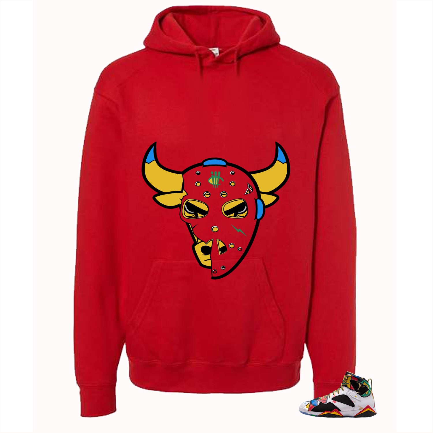 Air Jordan 7 Miro Matching T-Shirt Red T-Shirt (Jason Mask)| illcurrency