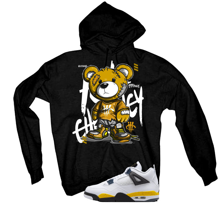 Air Jordan 4 Tour Yellow Matching T-Shirt Black T-Shirt (Stitchez)| illcurrency