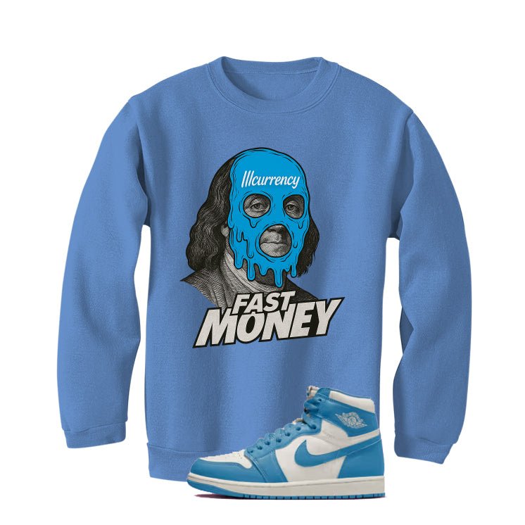 Air Jordan 1 High OG UNC Reimagined Carolina Blue T-Shirt (Fast Money)| illcurrency