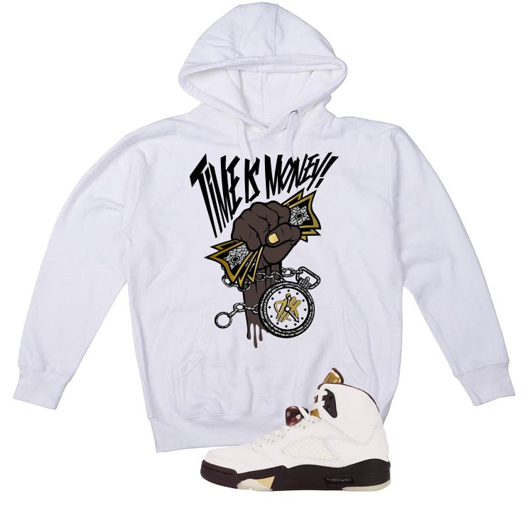 Air Jordan 5 Earth/Metallic Gold White T-Shirt (Time Is Money)| illcurrency