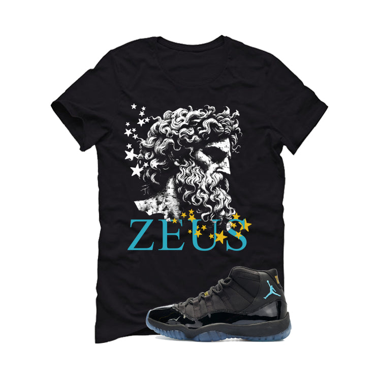 Air Jordan 11 Gamma Blue Matching T-Shirt, Sweatshirts & Hoodies Black T-Shirt (Zeus)| illcurrency