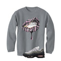 Nike Air Max 95 Pink Foam Matching T-Shirt, Sweatshirts, & Hoodies Grey T-Shirt (Lips Uncensored)
