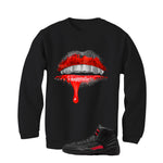 Air Jordan 12 Bloodline Matching T-Shirt, Sweatshirts, & Hoodies Black T-Shirt (Lips)| illcurrency