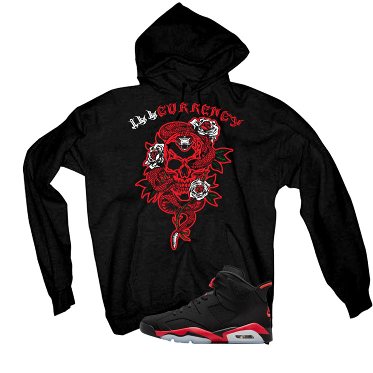 Air Jordan 6 Reverse Infrared Matching T-Shirt, Sweatshirts & Hoodies Black T-Shirt (Skeleton Rose)| illcurrency