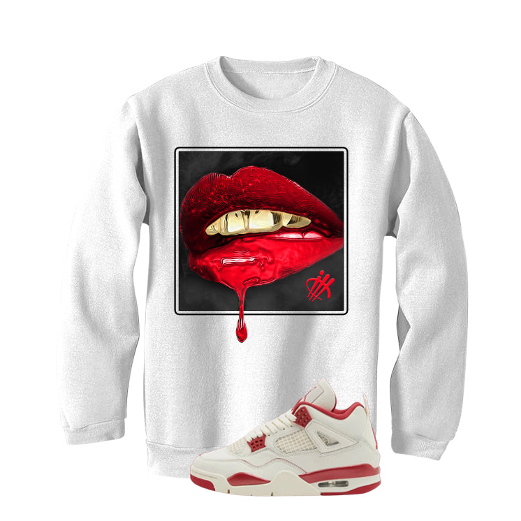Air Jordan 4 Valentine’s Day (Sierra Red) Matching T-Shirt, Sweatshirts & Hoodies White T-Shirt (Lipstick)| illcurrency