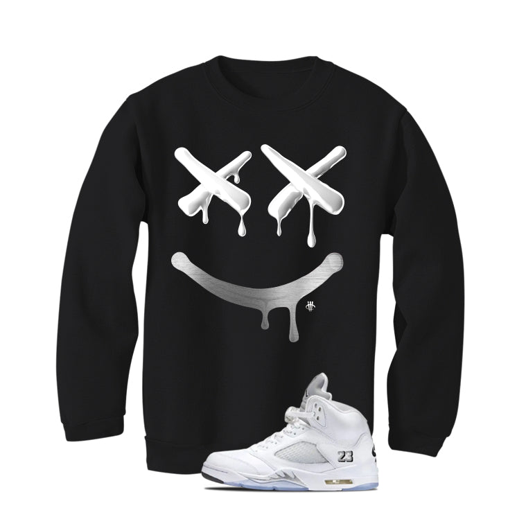 Air Jordan 5 OG White Metallic Matching T-Shirt, Sweatshirts & Hoodies Black T-Shirt (Happy Drip)| illcurrency