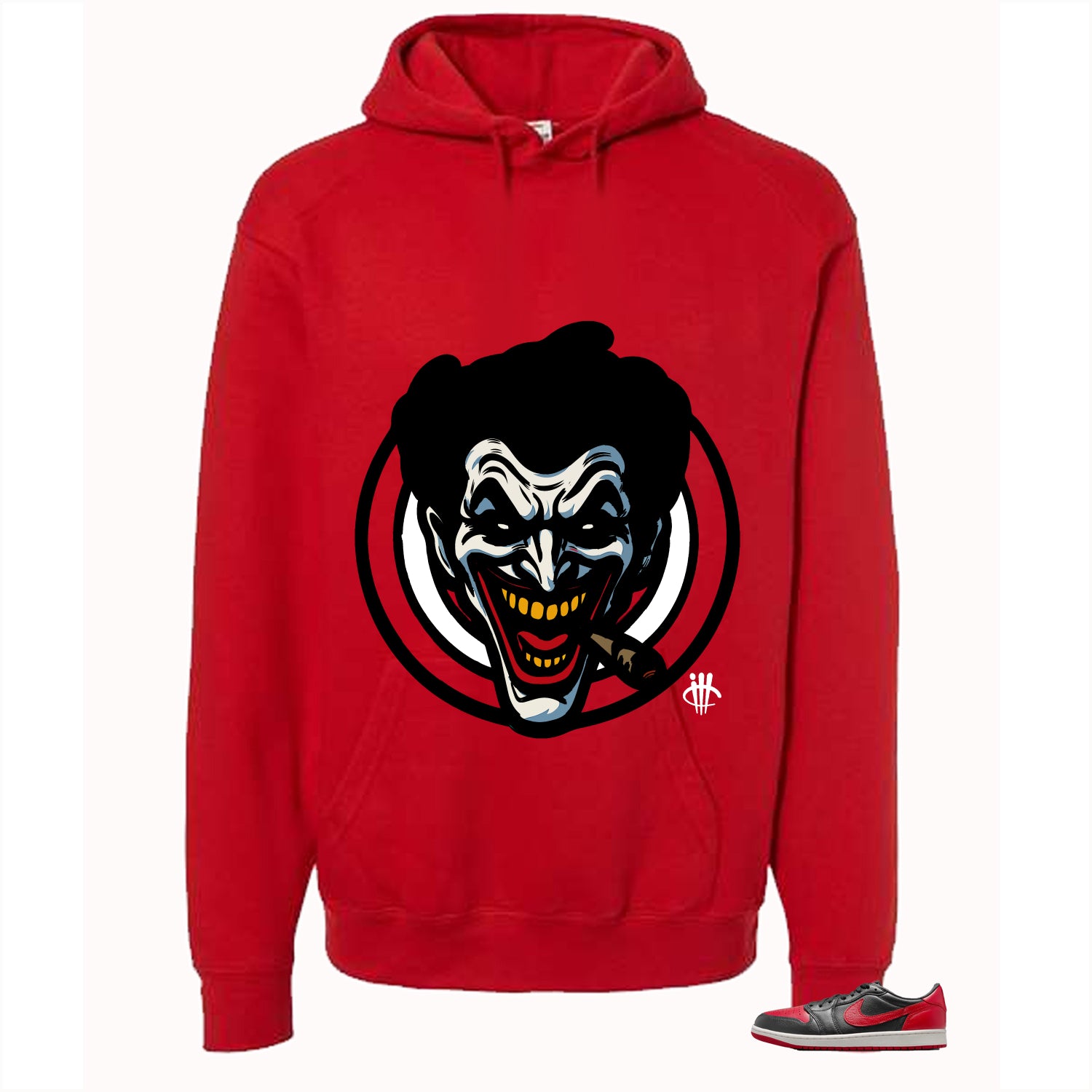 Air Jordan 1 Low OG Banned Matching T-Shirt, Sweatshirts & Hoodies Red T-Shirt (Joke The Joker)| illcurrency