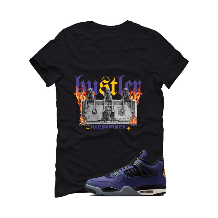 Air Jordan 4 OG Lakers Matching T-Shirt, Sweatshirts & Hoodies Black T-Shirt (See No Evil Hustler)| illcurrency