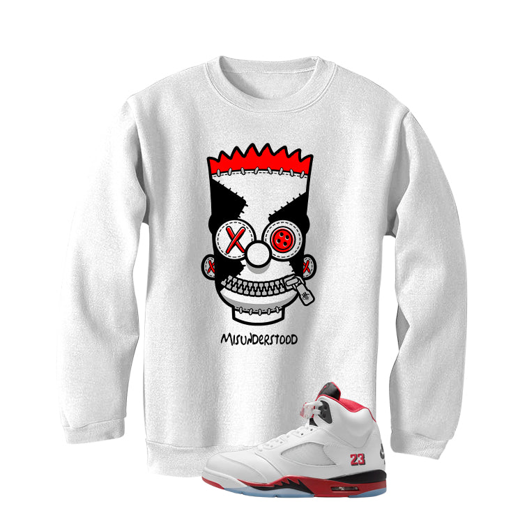 Air Jordan 5 Fire Red Black Tongue White T-Shirt (Misunderstood)| illcurrency