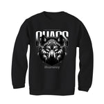 Jordan 5 Wolf Grey Matching T-Shirt, Sweatshirts, & Hoodies Black T-Shirt (Chaos)| illcurrency