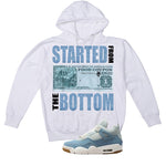 Air Jordan 4 Denim Worn Blue White T-Shirt (Started From The Bottom)| illcurrency