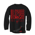 Air Jordan 12 Bloodline Matching T-Shirt, Sweatshirts, & Hoodies Black T-Shirt (Blessed not lucky)