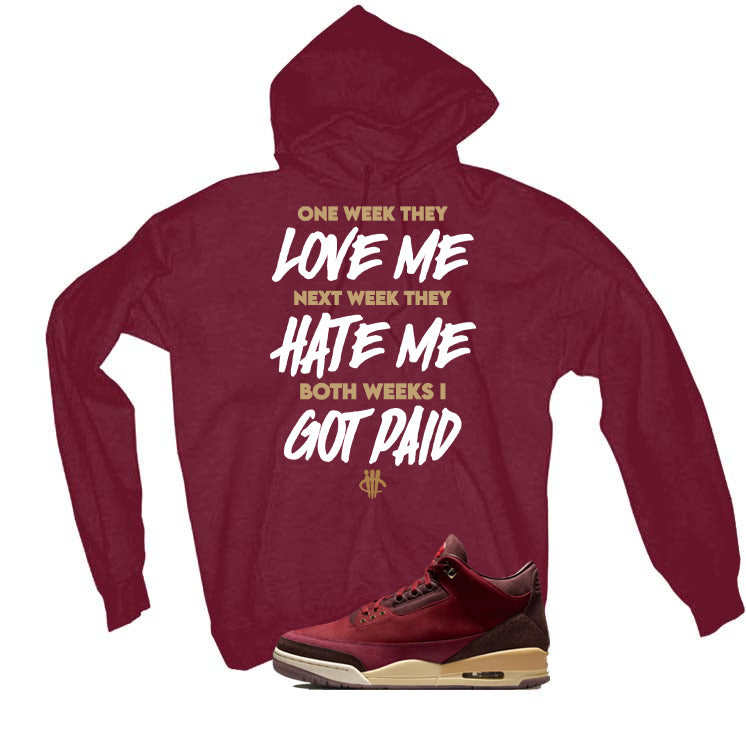Air Jordan 3 OG Bin 23 Matching T-Shirt Maroon T-Shirt (Paid)| illcurrency