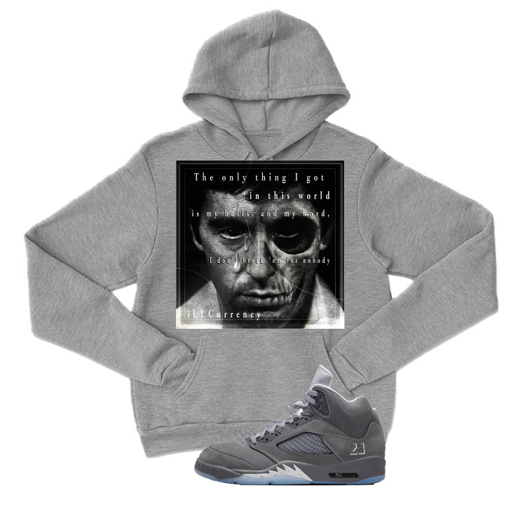 Air Jordan 5 Wolf Grey Matching T-Shirt, Sweatshirts & Hoodies Grey T-Shirt (The Only Thing I Got)| illcurrency