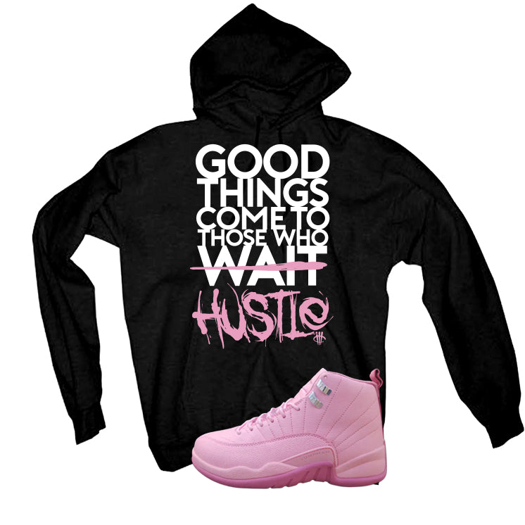 Air Jordan 12 GS Pearl Pink Matching T-Shirt, Sweatshirts & Hoodies Black T-Shirt (Good Things)| illcurrency
