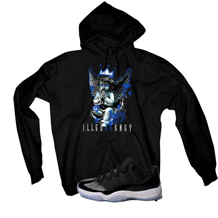 Air Jordan 11 Low “Space Jam” | illcurrency Black T-Shirt (Graffiti Angel)