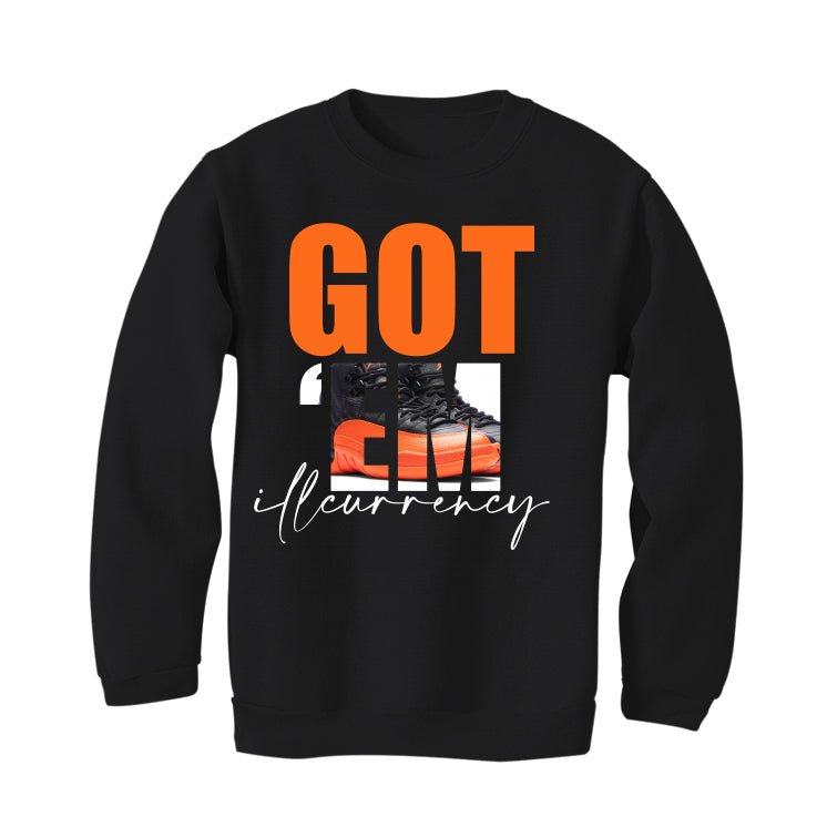 Air Jordan 12 “Brilliant Orange” | illcurrency Black T-Shirt (Got Em)