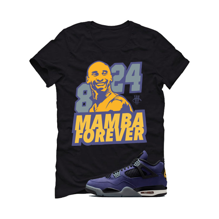 Air Jordan 4 OG Lakers Matching T-Shirt, Sweatshirts & Hoodies Black T-Shirt (Mamba Forever)| illcurrency