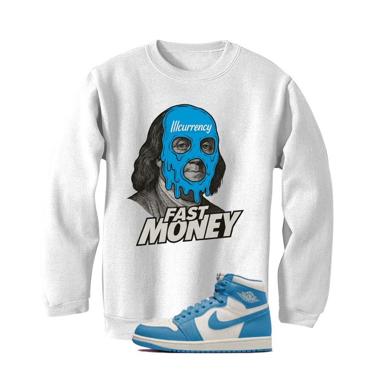 Air Jordan 1 High OG UNC Reimagined White T-Shirt (Fast Money)| illcurrency
