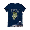 Air Jordan 13 Flint Navy Blue T-Shirt (Stay ill)| illcurrency