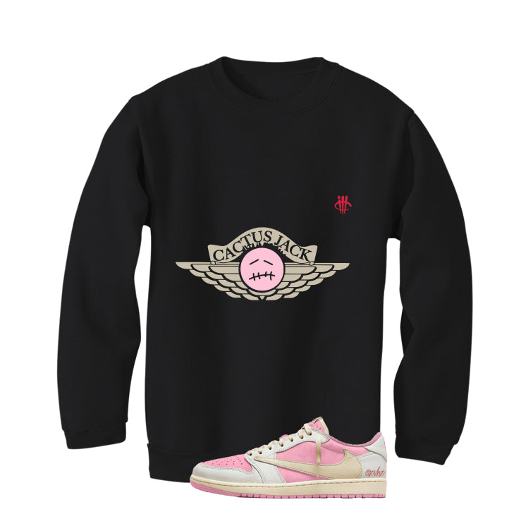 Travis Scott x Air Jordan 1 Low OG Shy Pink Matching T-Shirt, Sweatshirts, & Hoodies Black T-Shirt (Cactus Jack)| illcurrency