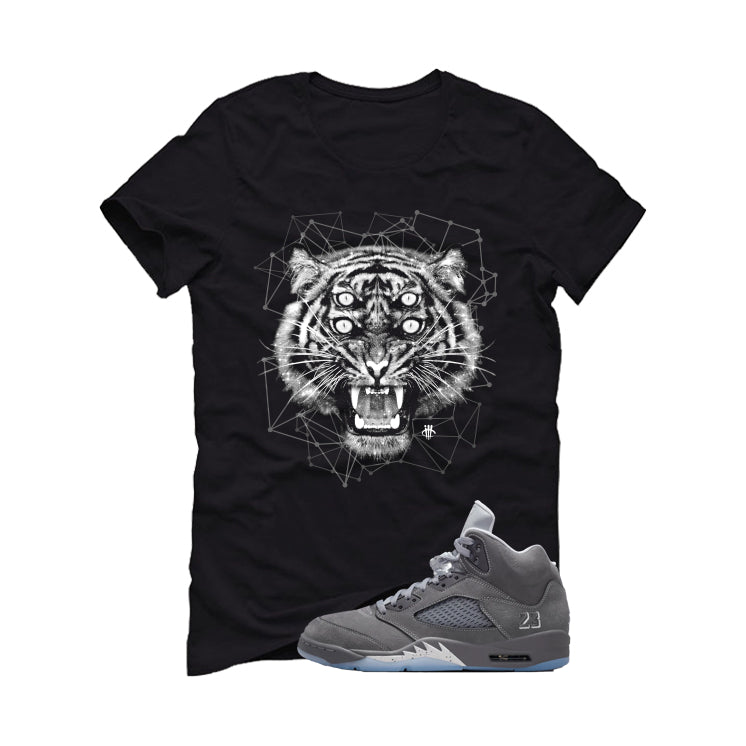 Air Jordan 5 Wolf Grey Matching T-Shirt, Sweatshirts & Hoodies Black T-Shirt (Four Eyes)| illcurrency