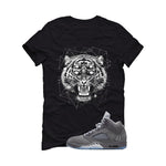 Air Jordan 5 Wolf Grey Matching T-Shirt, Sweatshirts & Hoodies Black T-Shirt (Four Eyes)| illcurrency