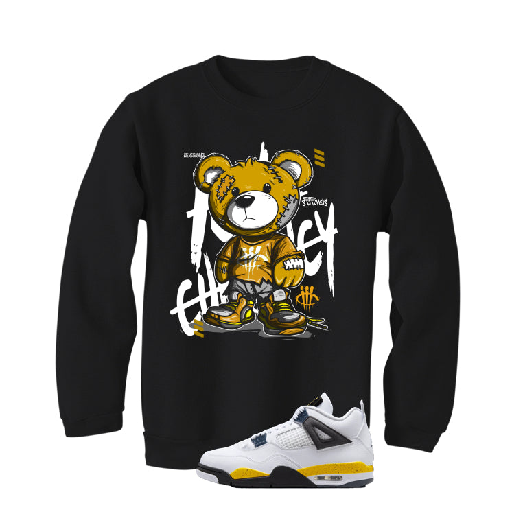 Air Jordan 4 Tour Yellow Matching T-Shirt Black T-Shirt (Stitchez)| illcurrency