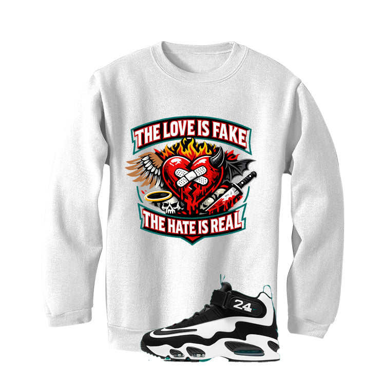 Nike Air Griffey Max 1 Freshwater Matching T-Shirt, Sweatshirts, & Hoodies White T-Shirt (The Love is fake)| illcurrency