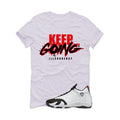 Air Jordan 14 Black Toe White T-Shirt (keep Going)| illcurrency