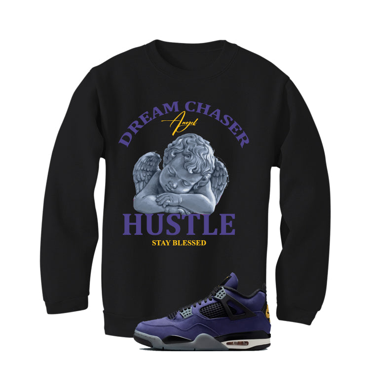 Air Jordan 4 OG Lakers Matching T-Shirt, Sweatshirts & Hoodies Black T-Shirt (Dream Chaser Angel)| illcurrency