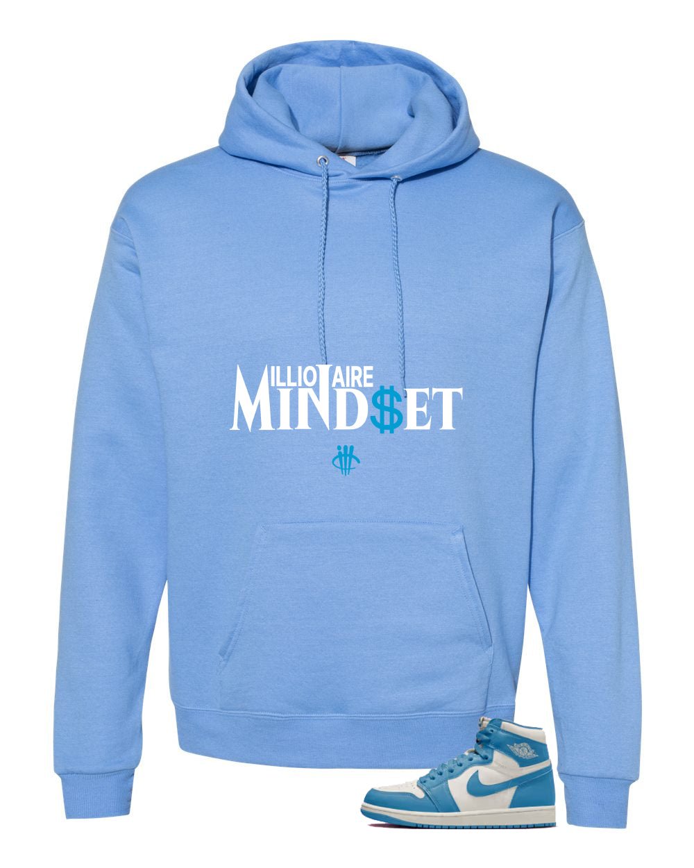 Air Jordan 1 High OG UNC Reimagined Carolina Blue T-Shirt (Millionaire Mindset)| illcurrency