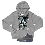Air Jordan 5 Wolf Grey Matching T-Shirt, Sweatshirts & Hoodies Grey T-Shirt (Graffiti Angel)| illcurrency